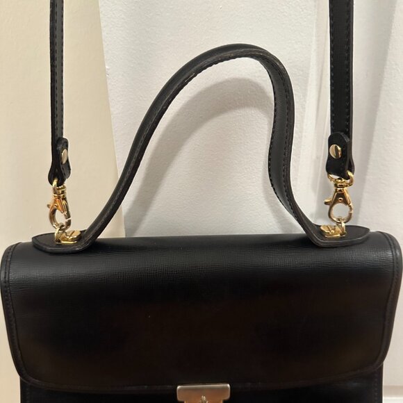 Vintage Bally Black Leather Ladylike Handbag - Picture 2 of 8